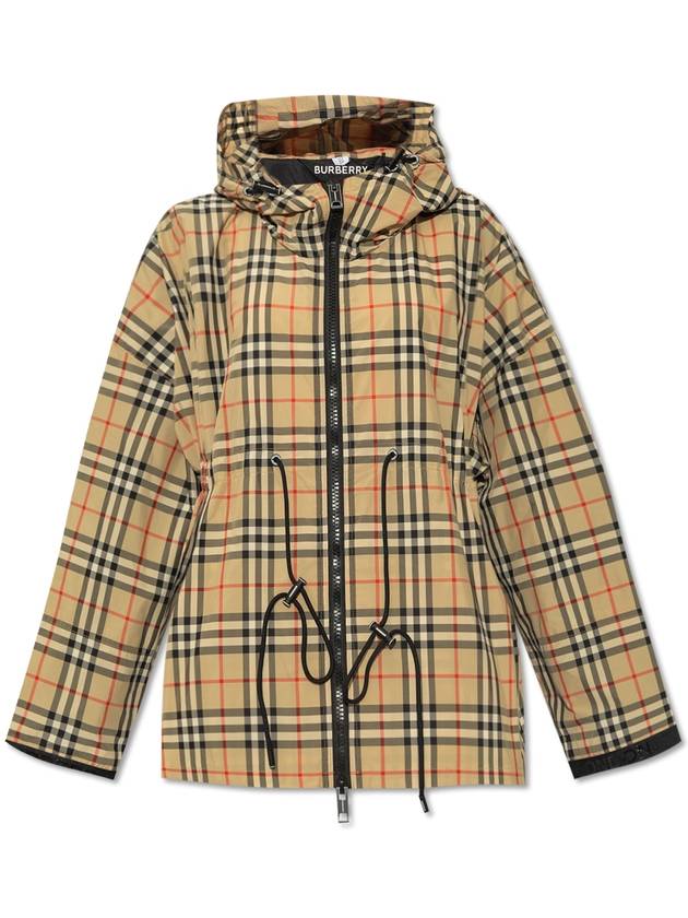 Women's Back-tone Check Zip-up Hooded Jacket Beige - BURBERRY - BALAAN 2