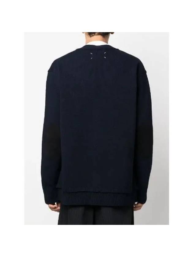 Elbow Patch Cardigan Navy - MAISON MARGIELA - BALAAN 4