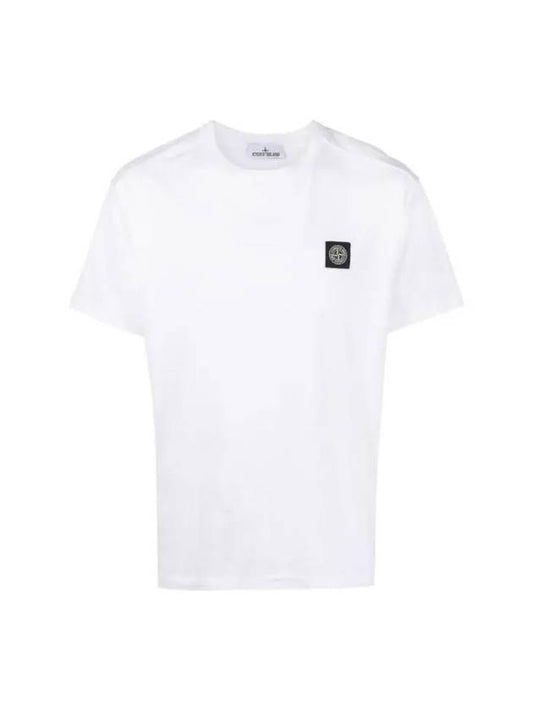 Slimfit Cotton Jersey Short Sleeve T-shirt White - STONE ISLAND - BALAAN 2