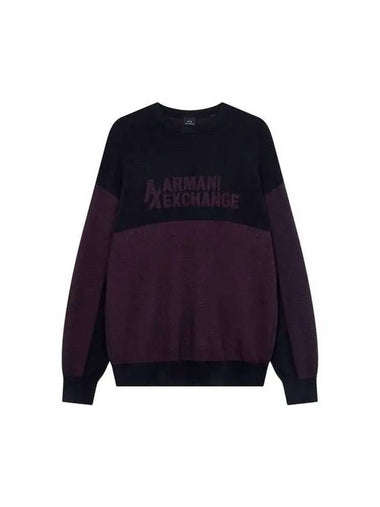 Men s Color Block Logo Terry Knit Navy - ARMANI EXCHANGE - BALAAN 1