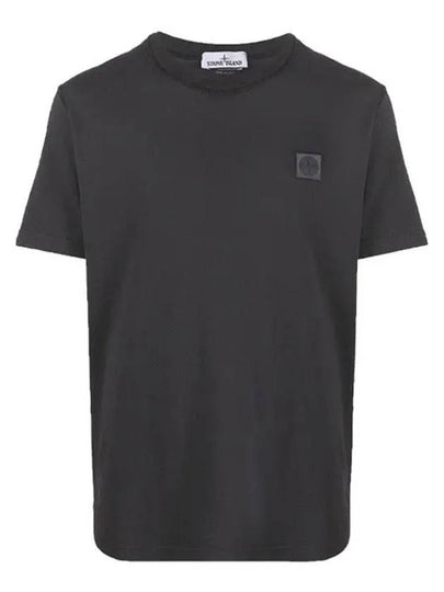 Logo Patch Chest Short Sleeve T-Shirt Charcoal - STONE ISLAND - BALAAN 2