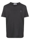 Logo Patch Chest Short Sleeve T-Shirt Charcoal - STONE ISLAND - BALAAN 2