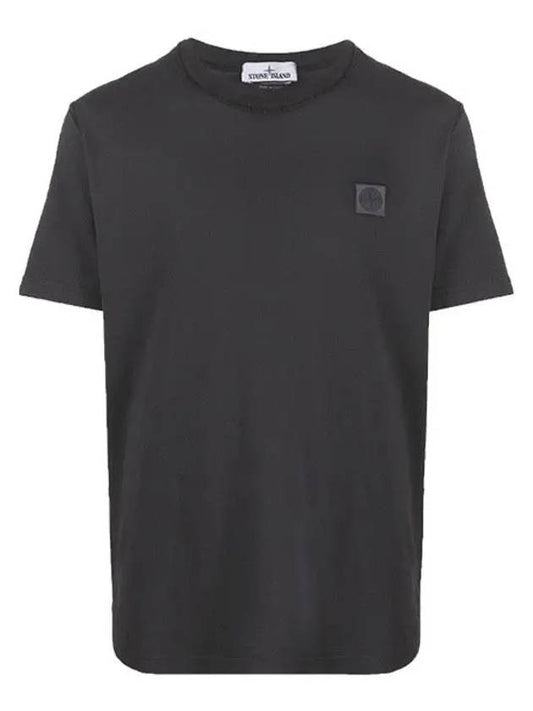 Logo Patch Chest Short Sleeve T-Shirt Charcoal - STONE ISLAND - BALAAN 2