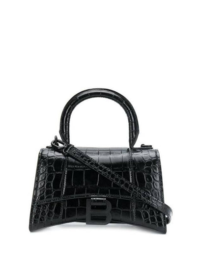 Hourglass Crocodile Embossed Cross Bag Black - BALENCIAGA - BALAAN 2