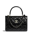 Gold Plated CC Top Handle Flap Small Tote Bag Black - CHANEL - BALAAN 1