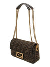 Baguette Chain FF Jacquard Medium Cross Bag Brown - FENDI - BALAAN 3