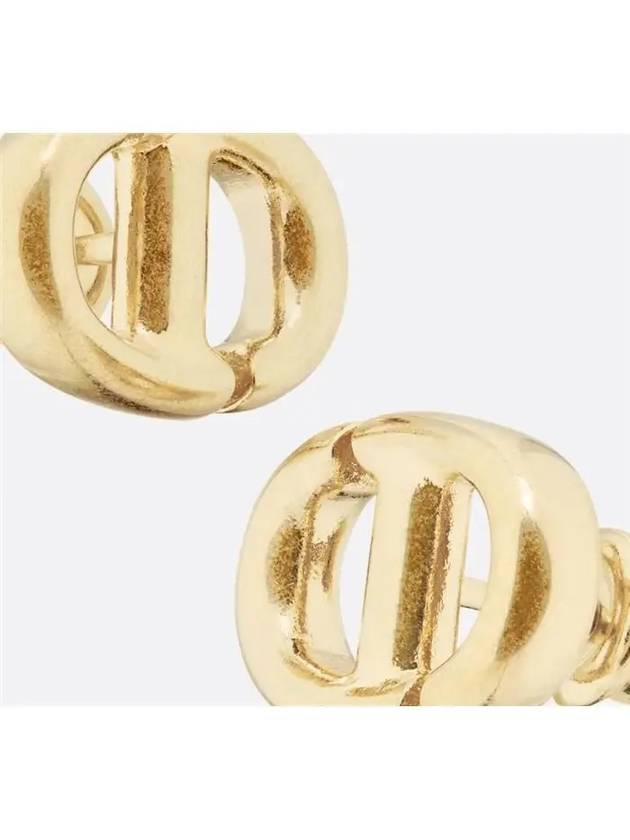 CD Navy Stud Metal Earrings Pink Gold Finish - DIOR - BALAAN 5