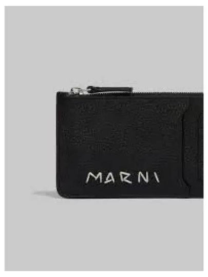 Embroidered Logo Card Wallet Black - MARNI - BALAAN 2