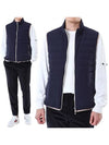 Men's Quilted Feather Down Vest Navy - BRUNELLO CUCINELLI - BALAAN 3