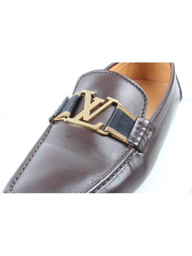 LV Gold Initial Loafer Brown 7 5 265 - LOUIS VUITTON - BALAAN 7