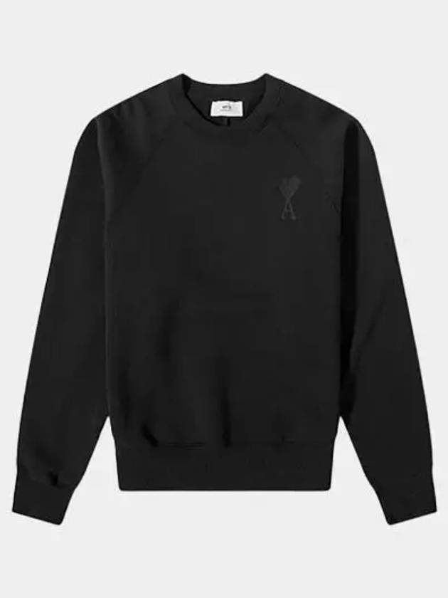 Big Heart Logo Sweatshirt Black - AMI - BALAAN 2