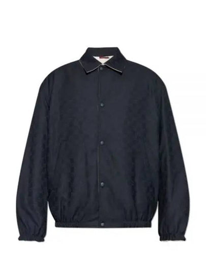 GG Jacquard Reversible Polyester Jacket Navy - GUCCI - BALAAN 2