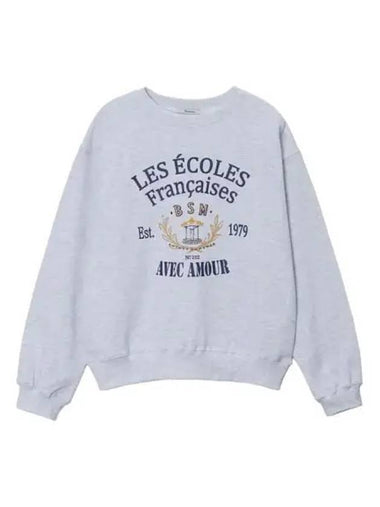 Ecole Artwork Crew Neck Melange Gray - BENSIMON - BALAAN 1