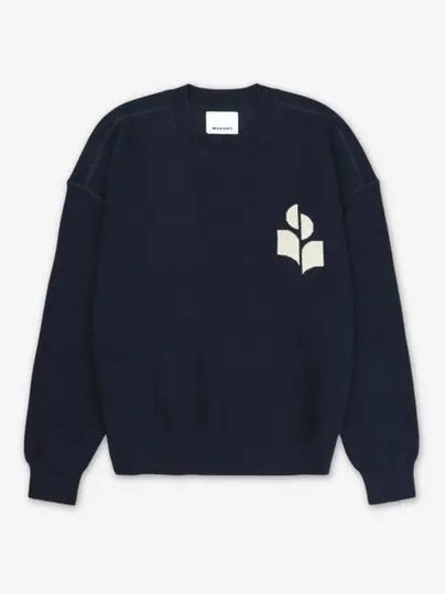 Ateley Logo Cotton Sweatshirt Midnight - ISABEL MARANT - BALAAN 2