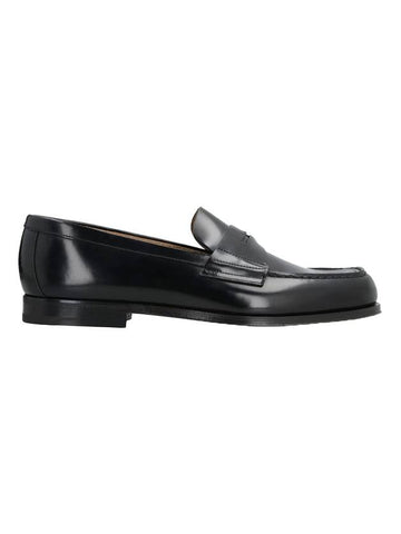 Men's Logo Triangle Slip-On Penny Loafer Black - PRADA - BALAAN.