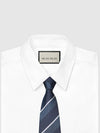 Interlocking G Stripe Silk Tie Navy - GUCCI - BALAAN 3