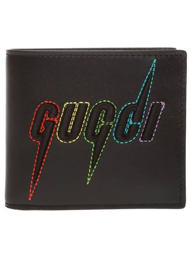 Blade Embroidery Half Wallet Black - GUCCI - BALAAN 1