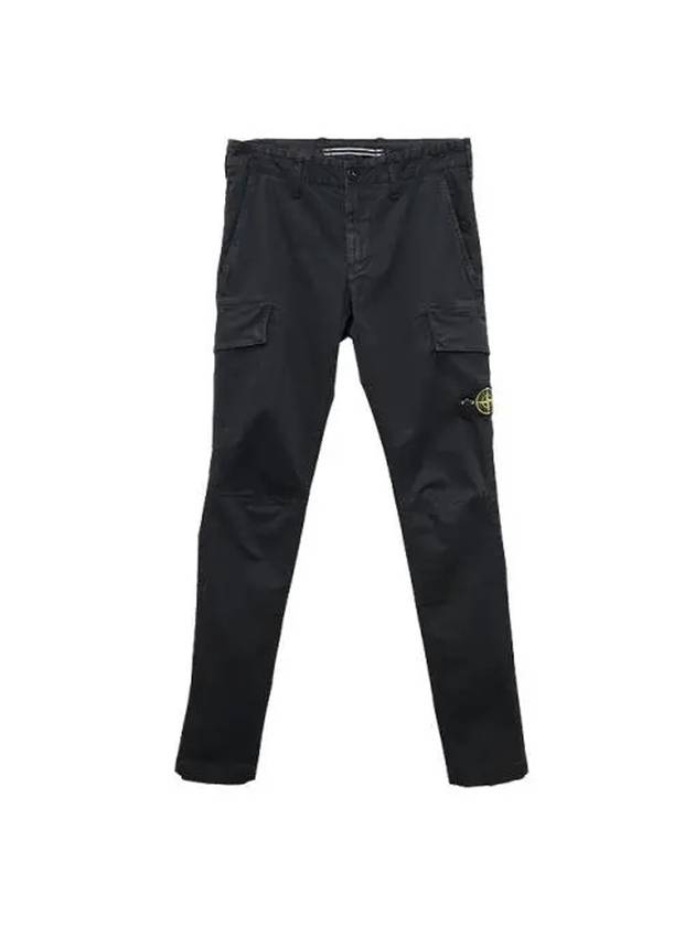 Old Treatment Organic Cotton Straight Pants Black - STONE ISLAND - BALAAN 1