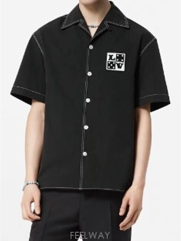 1AFWTU Embroidered Short Sleeved Cotton Shirt - LOUIS VUITTON - BALAAN 3