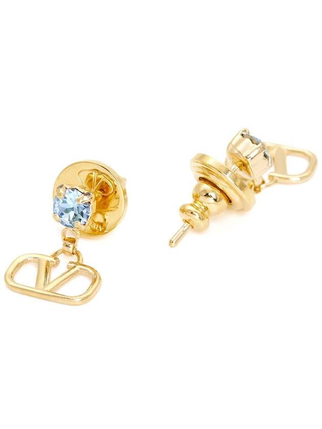 V logo Swarovski earrings light blue - VALENTINO - BALAAN 7