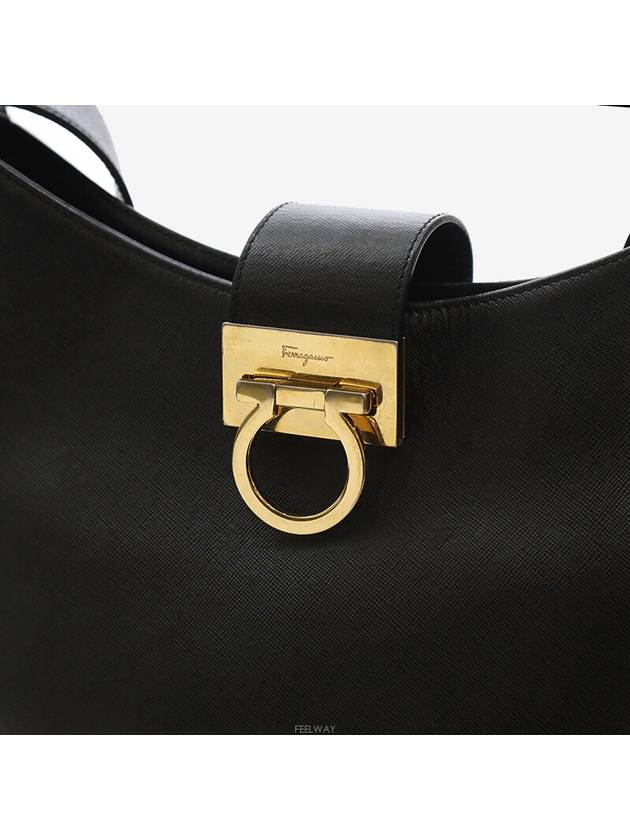 Daejeon Used Luxury Goods Ferragamo Trifolio Gancini Shoulder Bag Black - SALVATORE FERRAGAMO - BALAAN 5