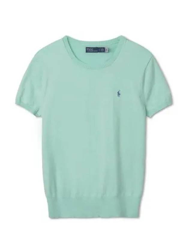 W Cotton Blend Short Sleeve Sweater Green - POLO RALPH LAUREN - BALAAN 2