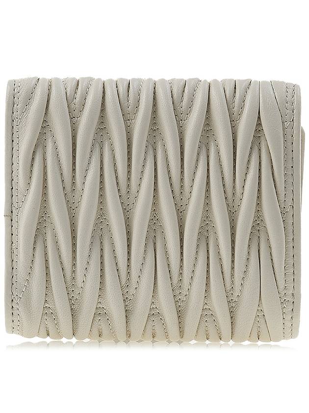 Matelasse Logo Nappa Leather Half Wallet White - MIU MIU - BALAAN 4