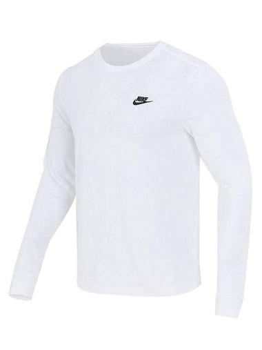 NSW Club Long Sleeve T-Shirt White - NIKE - BALAAN 1