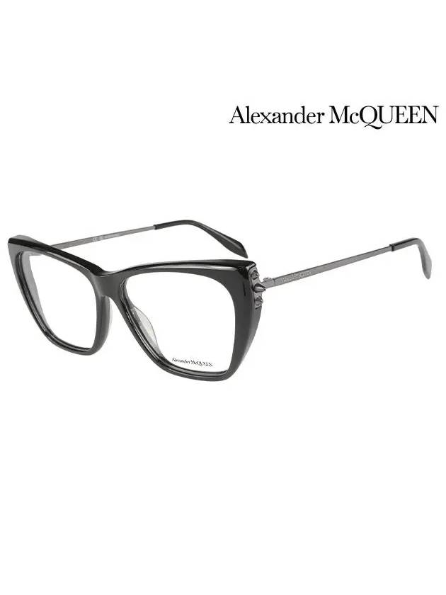 Glasses Frame AM0341O 001 Square Acetate Women's Glasses - ALEXANDER MCQUEEN - BALAAN.