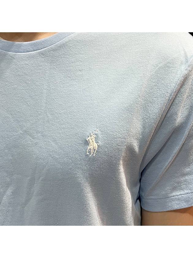 Embroidered Logo Cotton Short Sleeve T-Shirt Light Blue - POLO RALPH LAUREN - BALAAN 7