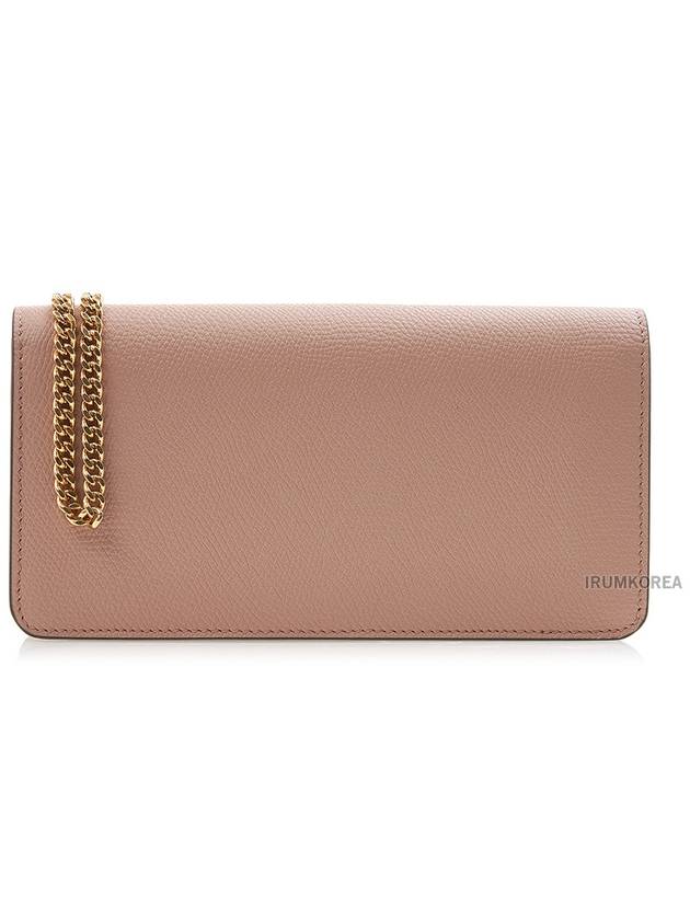 Women's V Logo Chain Long Wallet Pink - VALENTINO - BALAAN 4