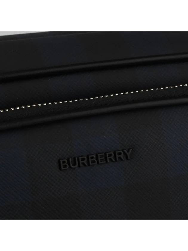 Logo Plaque Paddy Check Pattern Messenger Bag Navy - BURBERRY - BALAAN 3