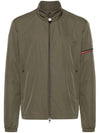 Ruinette Logo Patch Nylon Zip Up Jacket Olive Green - MONCLER - BALAAN 1