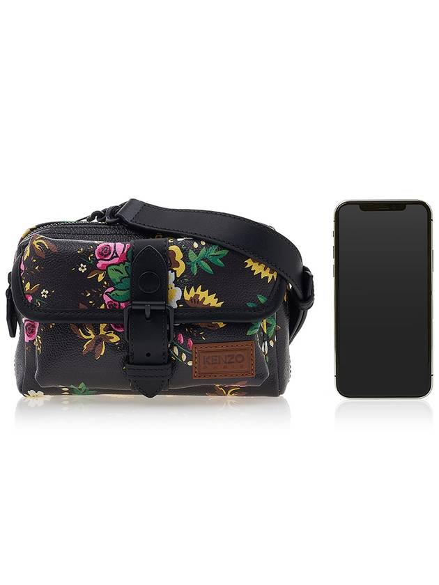 Pop Bouquet Print Messenger Bag Black - KENZO - BALAAN 7