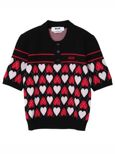 Intarsia short sleeve polo knit collar - MSGM - BALAAN 1