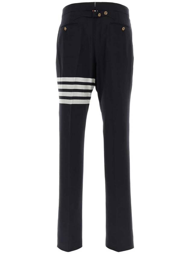 Diagonal Plain Weave Classic Wool Slacks Navy - THOM BROWNE - BALAAN 3