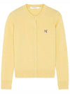 Fox Head Patch Adjusted Round Neck Cardigan Yellow - MAISON KITSUNE - BALAAN 3