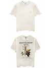 Flower Printing Back Logo Round Short Sleeve T-Shirt Ivory - WOOYOUNGMI - BALAAN 5