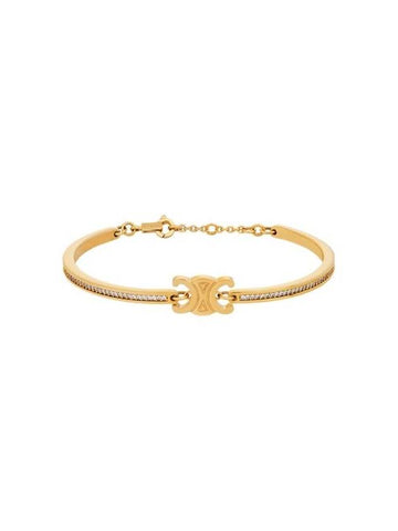 Triomphe Articulated Sparkle Strass Bracelet Gold - CELINE - BALAAN 1