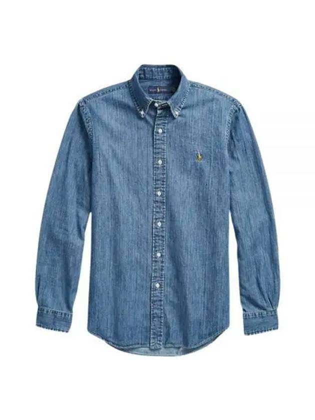 Button Down Classic Fit Denim Long Sleeve Shirt - POLO RALPH LAUREN - BALAAN 2