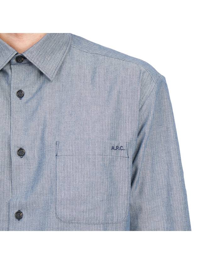 Malo Logo Cotton Long Sleeve Shirt Marine Blue - A.P.C. - BALAAN 11