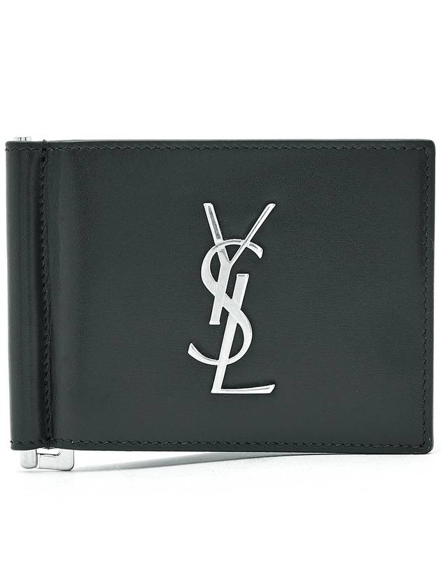 Monogram Money Clip Half Wallet Black - SAINT LAURENT - BALAAN 2