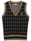 C23FVT008W Pole Check V-neck Vest - CHUCUCHU - BALAAN 3