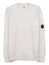 Men's Lens Detail Crew Neck Knit Top White - CP COMPANY - BALAAN 11