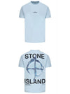 Marble Back Logo Short Sleeve T-Shirt Light Sky - STONE ISLAND - BALAAN 5