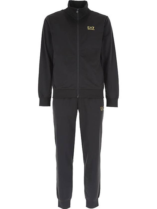 EA7 Logo Cotton Sportswear Set Black - EMPORIO ARMANI - BALAAN 1