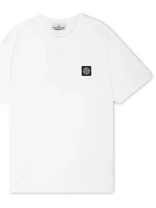 Logo Patch Short Sleeve T-Shirt White - STONE ISLAND - BALAAN 2