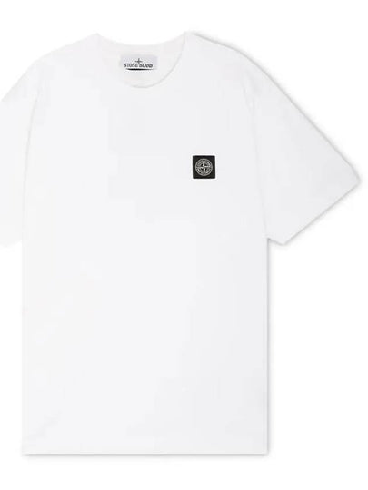 Logo Patch Short Sleeve T-Shirt White - STONE ISLAND - BALAAN 2