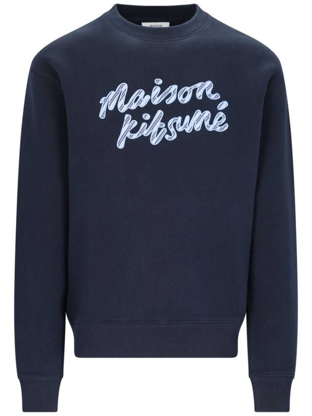 Handwriting Striped Comfort Sweatshirt Navy - MAISON KITSUNE - BALAAN 2