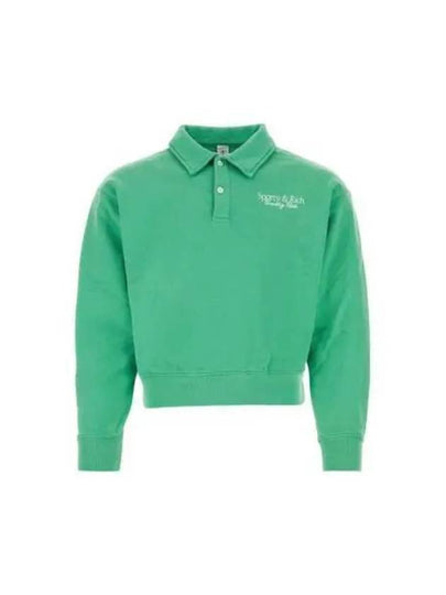 Country Club Long Sleeve Cotton Polo Shirt Green - SPORTY & RICH - BALAAN 2